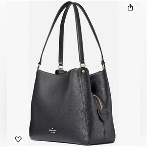 New Kate Spade black pebbled leather shoulder purse